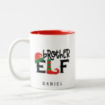 Personalized Brother Elf Two-Tone Coffee Mug<br><div class="desc">Personalized Brother Elf Coffee Mug</div>