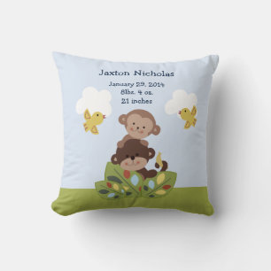 Personalized Brother Monkeys Pillow Keepsake