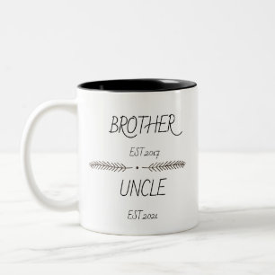 Personalized Brother to Uncle Est Custom Year Two-Tone Coffee Mug