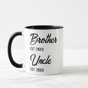 Personalized Brother to Uncle EST Year Typography Mug