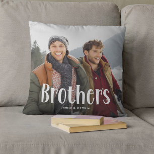 Personalized Brothers' Photo Keepsake Throw Pillow