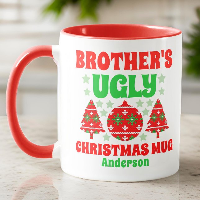 Personalized Brother's Ugly Christmas Sweater Mug (Creator Uploaded)