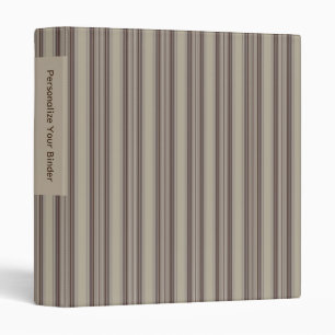 Personalized Brown and Beige Striped 1" Binder