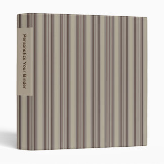 Personalized Brown and Beige Striped 1" Binder