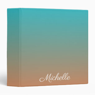 Personalized brown and blue ombre binder