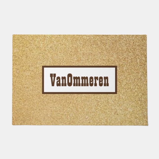 Personalized BROWN AND TAN Classic Doormat (Front)
