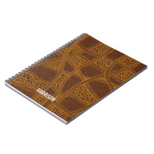 Personalized Brown &Beige Abstract Pattern Notebook