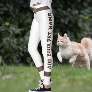 Personalized Brown Belt Buckle White Pet Lover Leggings