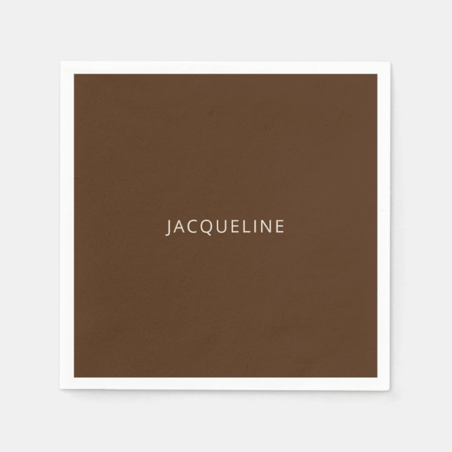  Personalized Brown Bridal Shower Napkin (Front)