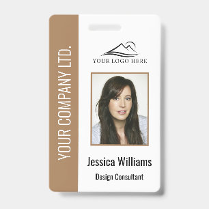 Personalized Brown Corporate Employee Security ID Badge