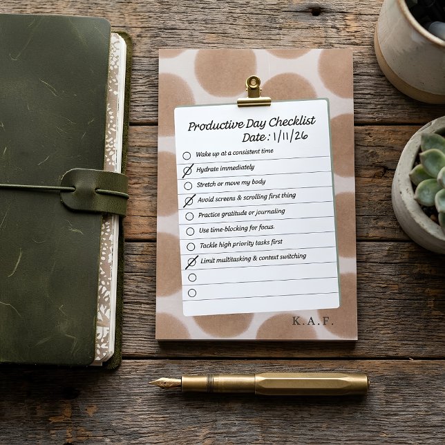 Personalized Brown Daily Habit Tracker Checklist  Post-it Notes (Creator Uploaded)