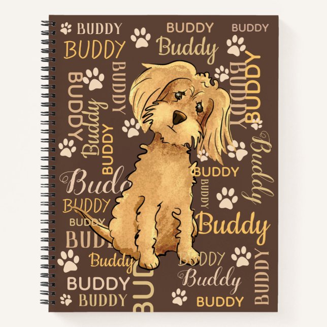 Personalized Brown Dog Journal Notebook (Front)