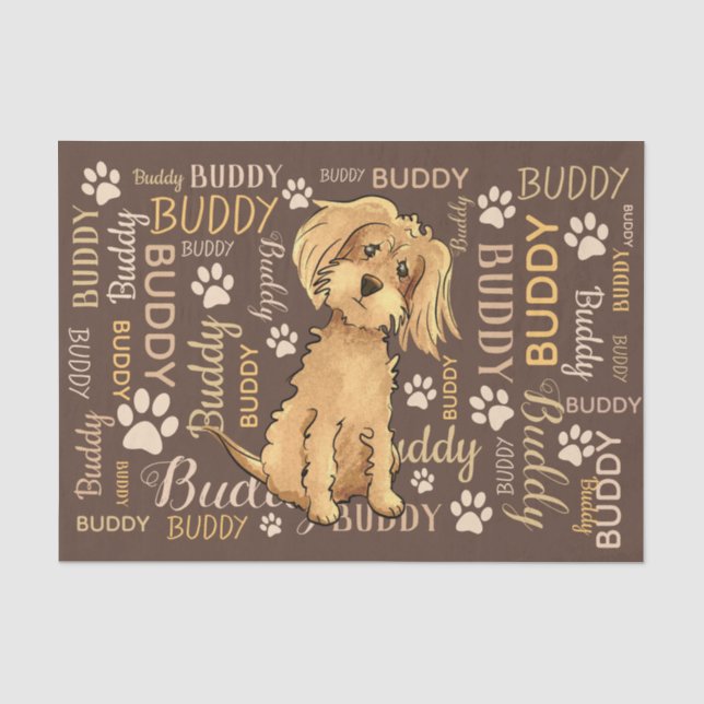 Personalized Brown Dog Tissue Paper (Front)