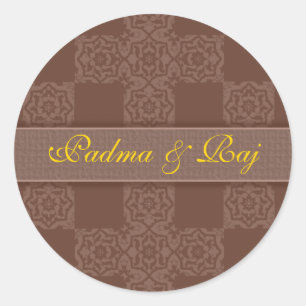 Personalized Brown Envelope Seal Sticker