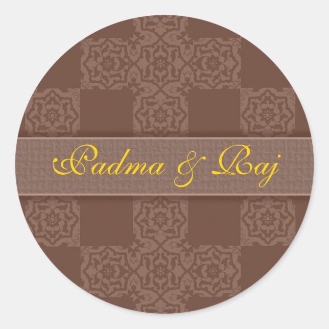 Personalized Brown Envelope Seal Sticker (Front)