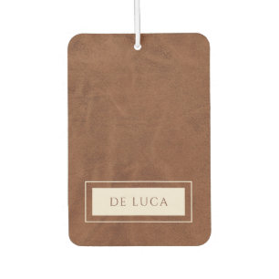 Personalized Brown Faux Leather  Air Freshener