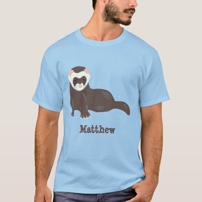 Personalized Brown Ferret Graphic T-Shirt (Front)