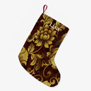 Personalized Brown Floral Christmas Stocking