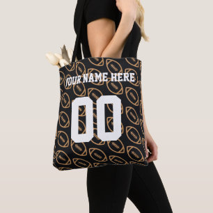 Personalized Brown Football Sports Tote Bag