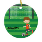 Personalized Brown Haired Soccer Boy Christmas