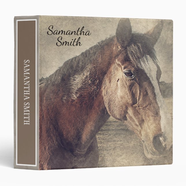 Personalized Brown Horse Painting Binder (Front/Spine)