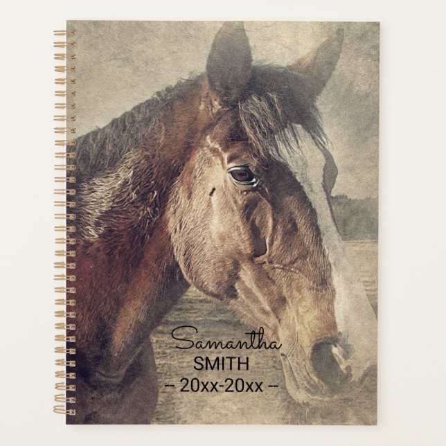 Personalized Brown Horse Painting Planner (Front)