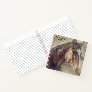 Personalized Brown Horse Painting Recipe Notebook