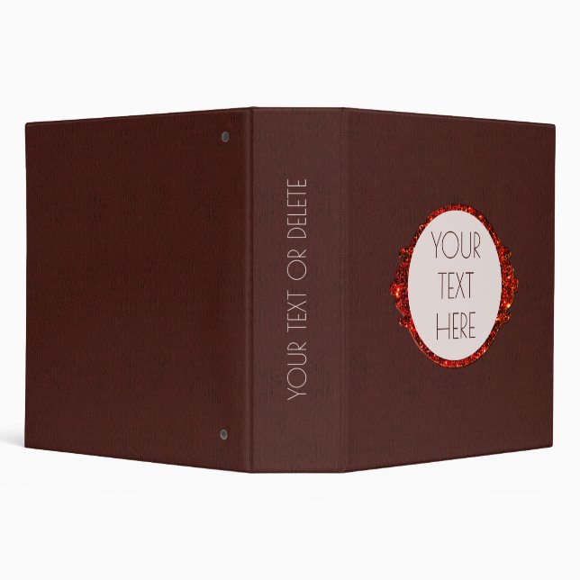 Personalized Brown Leather Print Binder (Background)