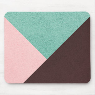 Personalized Brown Pink & Green Abstract Pattern Mouse Pad