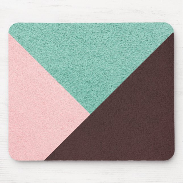 Personalized Brown Pink & Green Abstract Pattern Mouse Pad (Front)