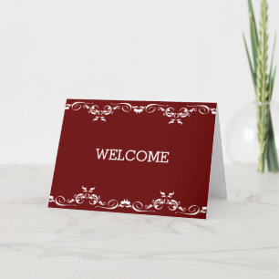Personalized Brown Swirl Boarder Welcome Card