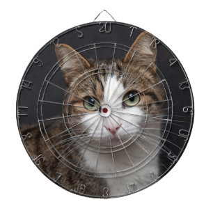  Personalized Brown Tabby Cat Single Pet Photo Dartboard