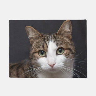 Personalized Brown Tabby Cat Single Pet Photo Doormat