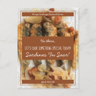 Personalized Brown White Script Recipe Exchange Postcard