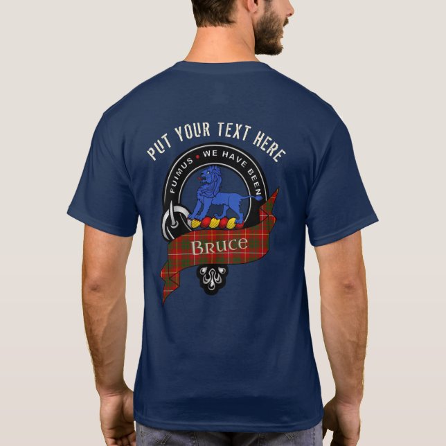 Personalized Bruce Clan Badge Adult T-Shirt (Back)