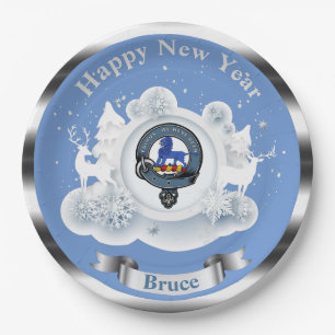Personalized Bruce Clan Badge Winter Paper Plate