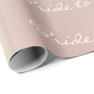 Personalized Brush Bride to Be Pearly Pink Wrapping Paper
