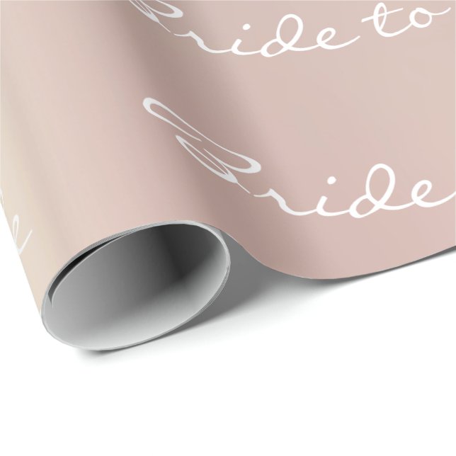 Personalized Brush Bride to Be Pearly Pink Wrapping Paper (Roll Corner)