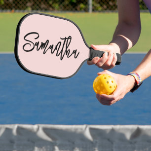 Personalized Brush Script Blush Pickleball Paddle