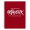 Personalized Brush Script Red Sketchbook Notebook