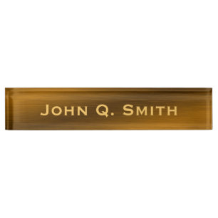 Personalized Brushed Bronze Nameplate