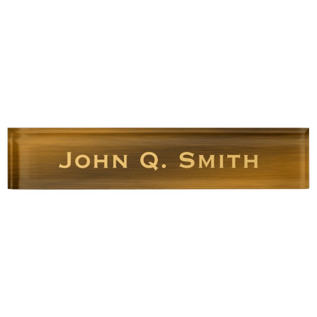 Personalized Brushed Bronze Nameplate (Front)