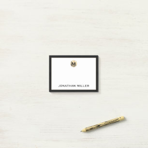 Personalized Brushed Metal Monogram Post-it Notes