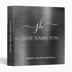 Personalized Brushed Metal Script Binder