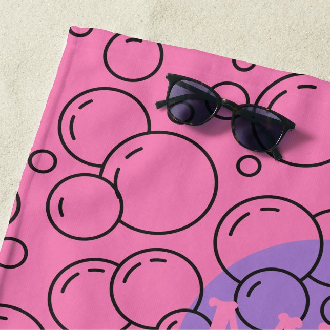 Personalized Bubble Bliss Beach Towel (Creator Uploaded)