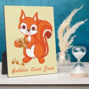 Personalized Bubbles the Helpful Squirrel Plaque