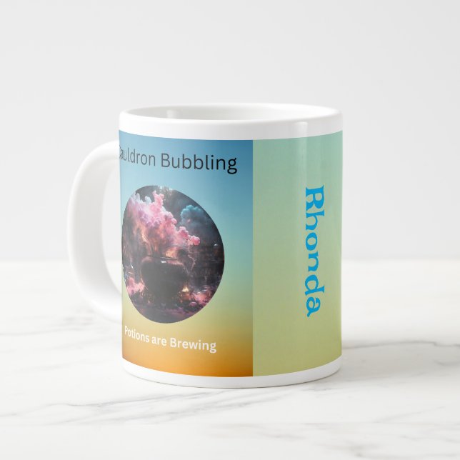 Personalized Bubbling Cauldron Large Coffee Mug (Front Left)