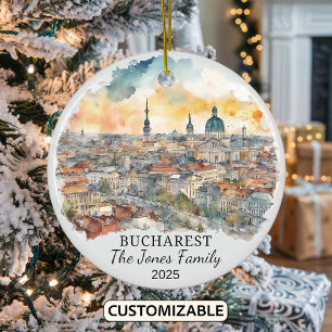 Personalized Bucharest Ornament, Romania Ornament