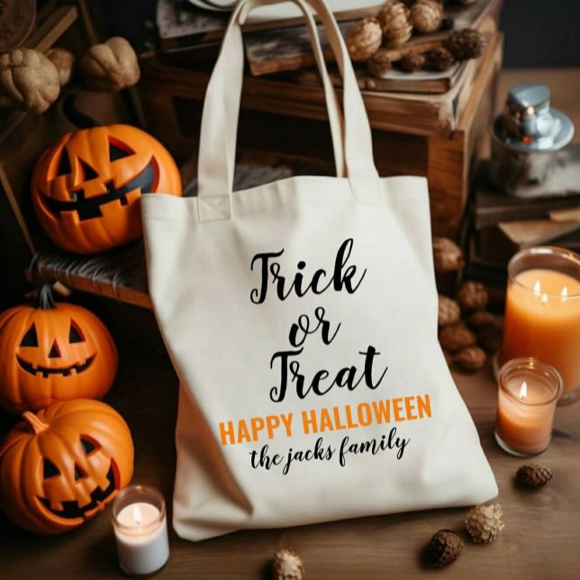 personalized bucket, personalized trick or treat  tote bag (Creator Uploaded)