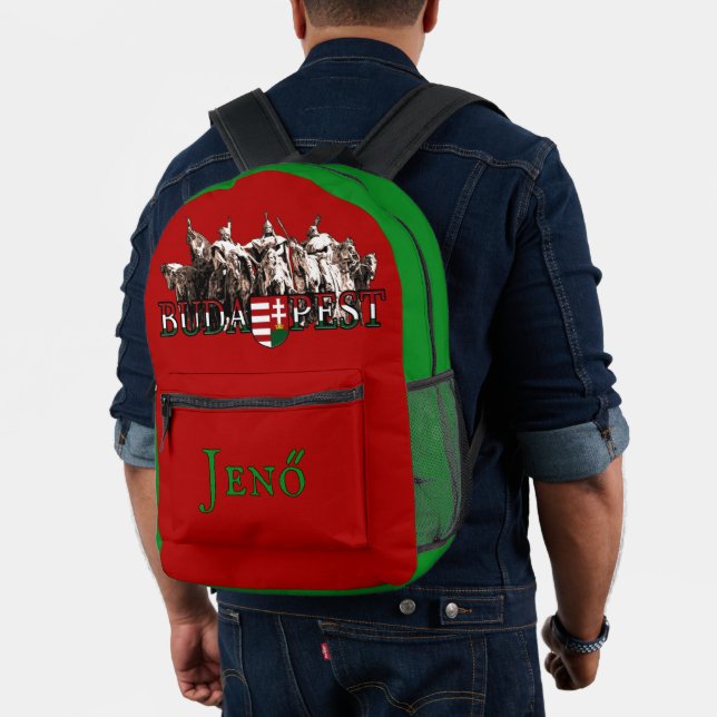 Personalized Budapest Heroes Hungarian Colours Printed Backpack (Insitu (Model))
